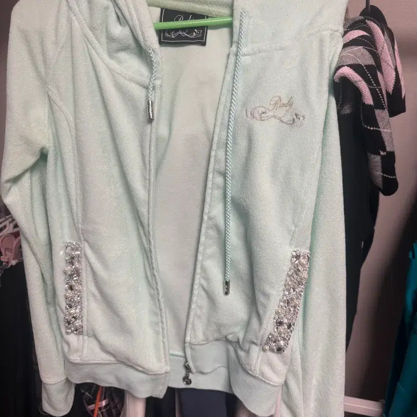 [BUNJANG] Rady Cubic Mint Hoodie Set / 갸루 레디 Rady 쥬얼 큐빅 민트 후드집업 세트