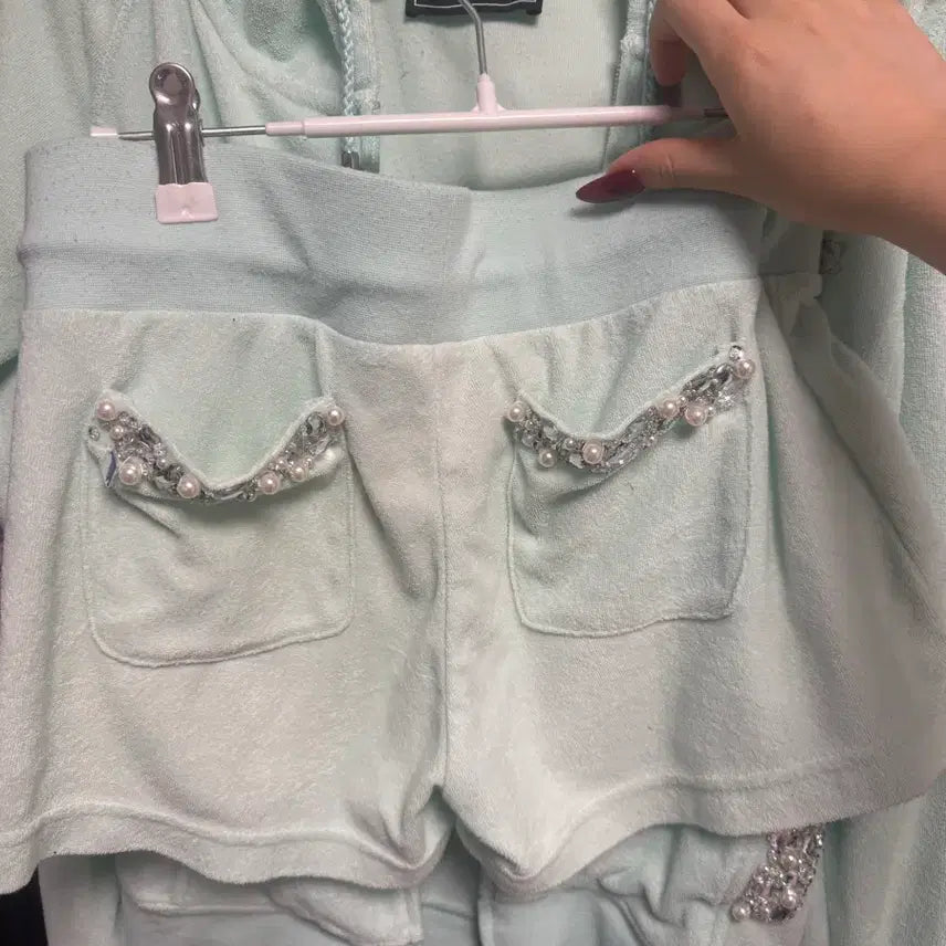 [BUNJANG] Rady Cubic Mint Hoodie Set / 갸루 레디 Rady 쥬얼 큐빅 민트 후드집업 세트