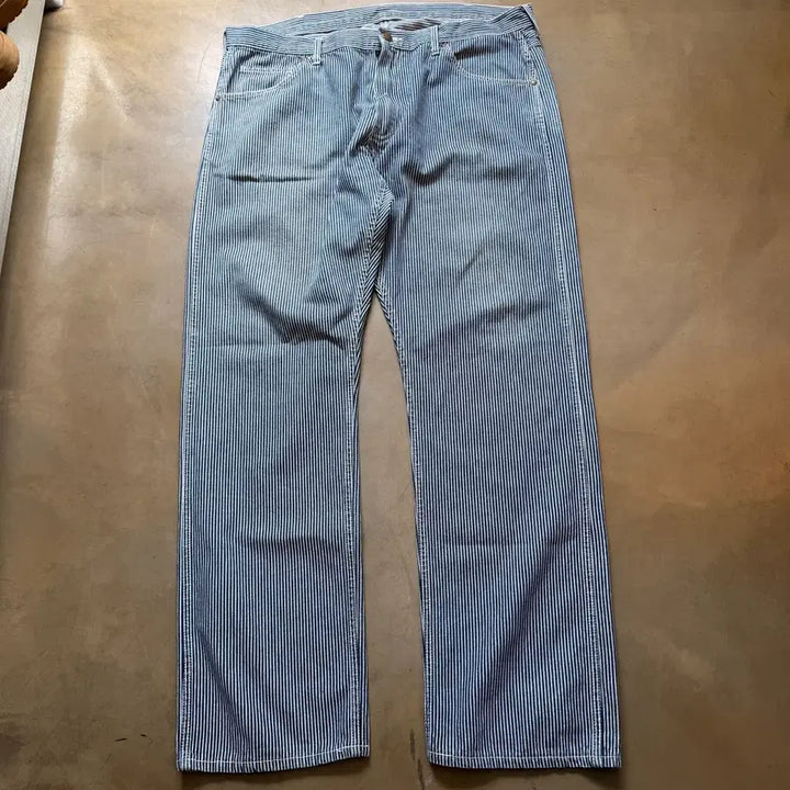 [BUNJANG] BAPE Pirates Hickory Work Pants XXL / 베이프 파이러츠 히코리 워크팬츠 체인스티치 디테일  XXL , 40 41