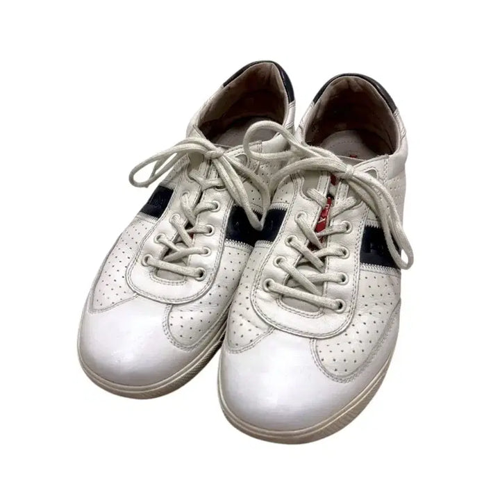 [BUNJANG] Prada Sport Leather Punching Sneakers White / 프라다 스포츠 아카이브 레더 펀칭 스니커즈