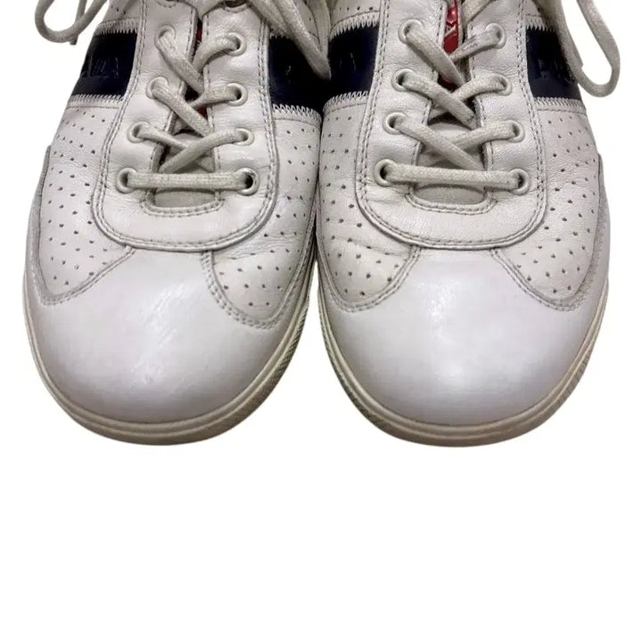 [BUNJANG] Prada Sport Leather Punching Sneakers White / 프라다 스포츠 아카이브 레더 펀칭 스니커즈
