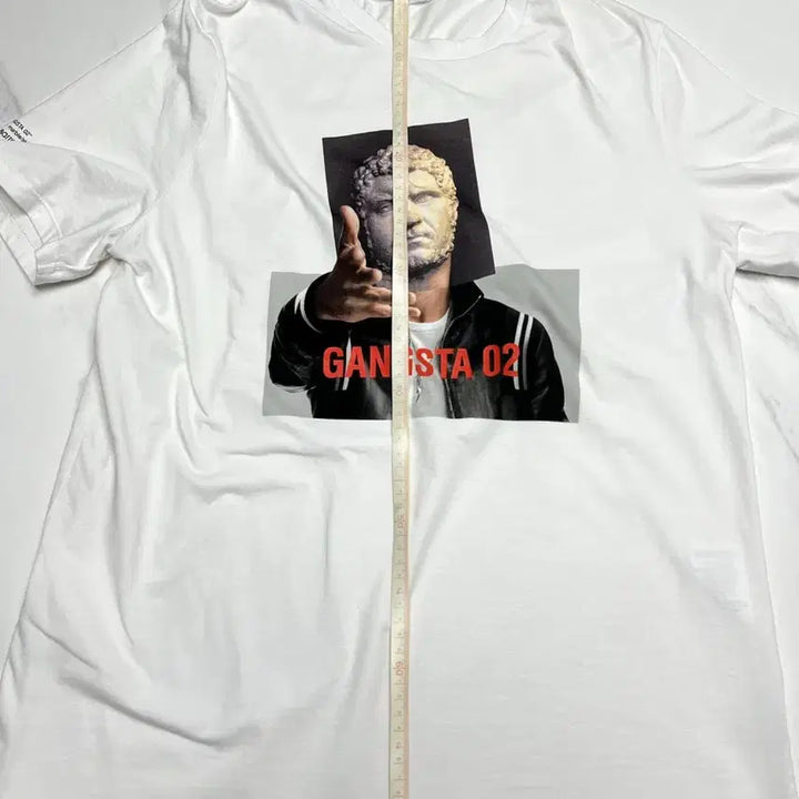 [SOLD OUT] 닐바렛 갱스터 프린팅 화이트 반팔 L사이즈