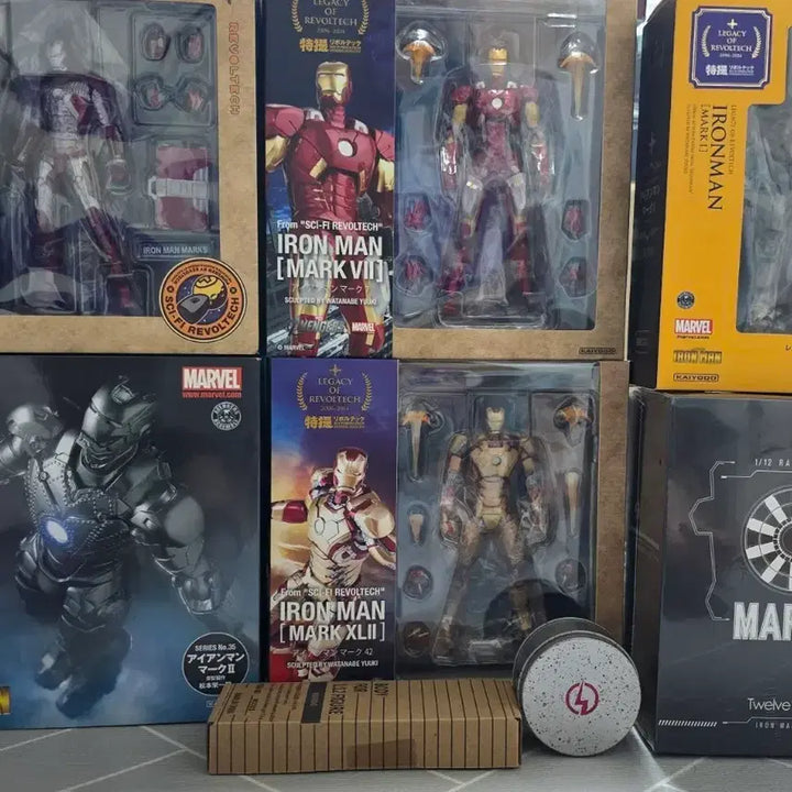 [BUNJANG] Kaiyodo Revoltech Iron Man Series Bundle Set / (덤추가)카이요도 아이언맨 리볼텍시리즈+마크5 레이싱수트,헤드