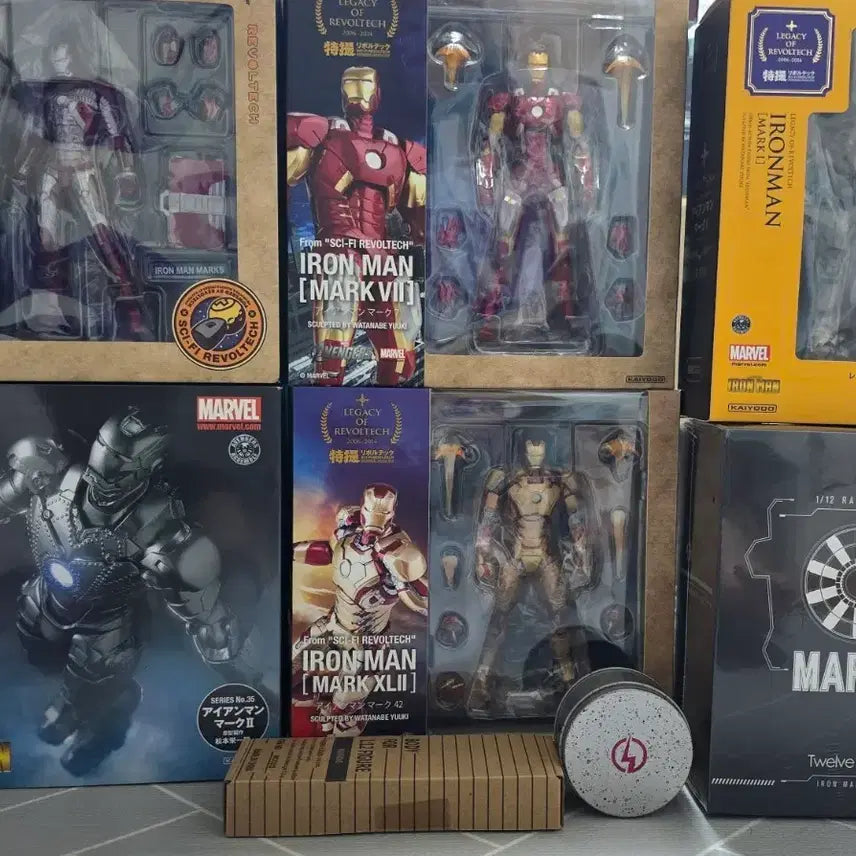[BUNJANG] Kaiyodo Revoltech Iron Man Series Bundle Set / (덤추가)카이요도 아이언맨 리볼텍시리즈+마크5 레이싱수트,헤드