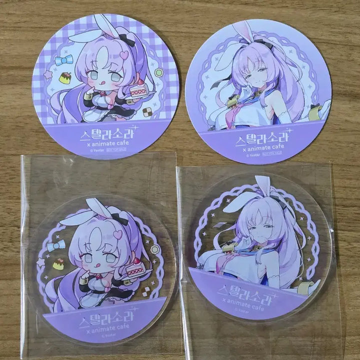 [BUNJANG] Stellar Sora Sia Acrylic Coaster Set / 스텔라소라 시아 아크릴 코스터 애니메이트 카페 그라떼