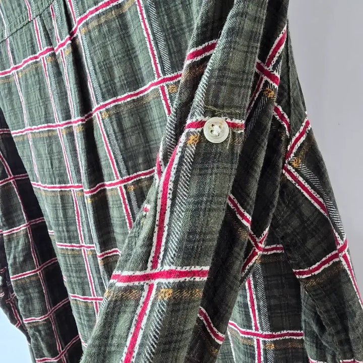 [SOLD OUT] 55-77)그린 체크 스트링 셔츠