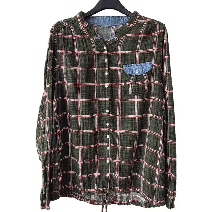 [SOLD OUT] 55-77)그린 체크 스트링 셔츠