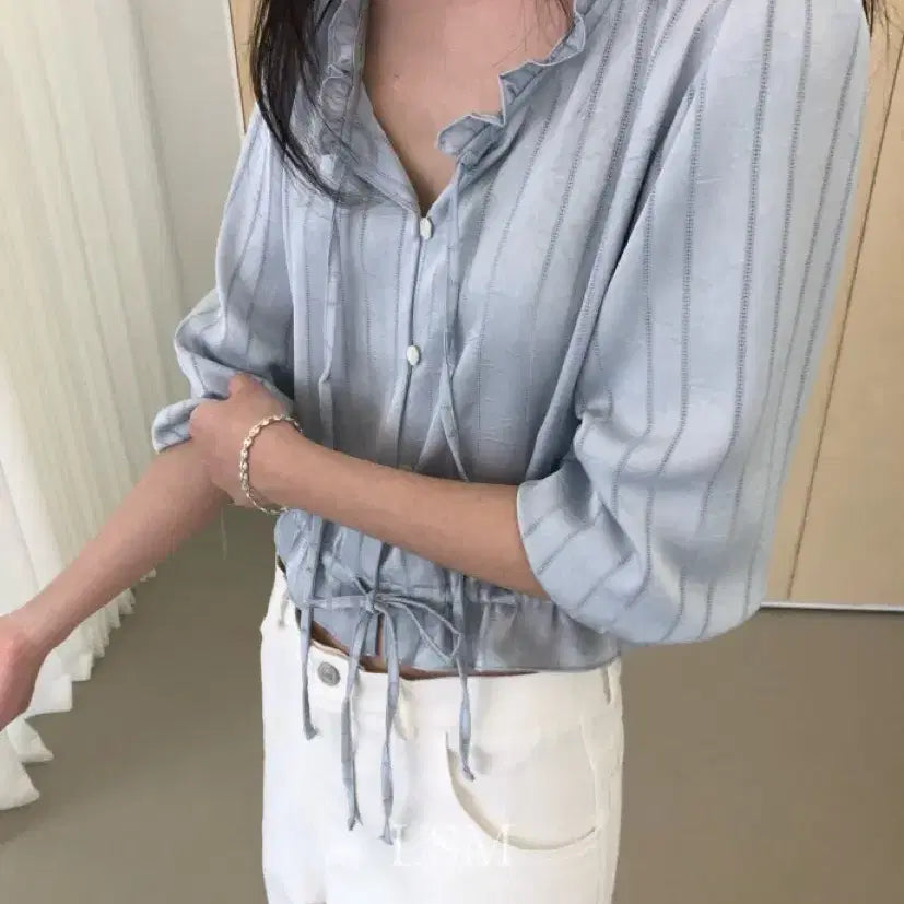 [BUNJANG] FIMUST Ring Blouse Ivory / 새상품) 피머스트링 블라우스 아이보리