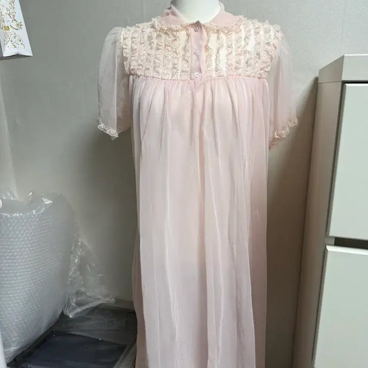 [SOLD OUT] 엔느빈티지 몬니 레이스 핑크 원피스 파자마 홈웨어