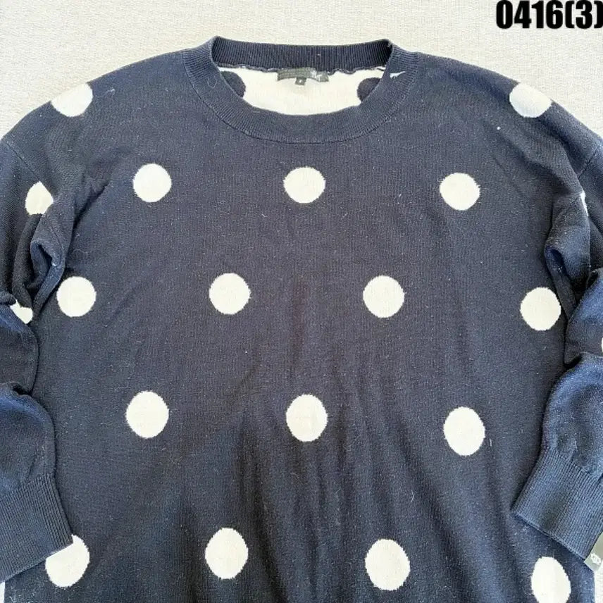 [BUNJANG] FH&amp;T Dot Pattern Knit Top / F H&amp;T 블랙 흰색 도트 무늬 니트 0416(3)