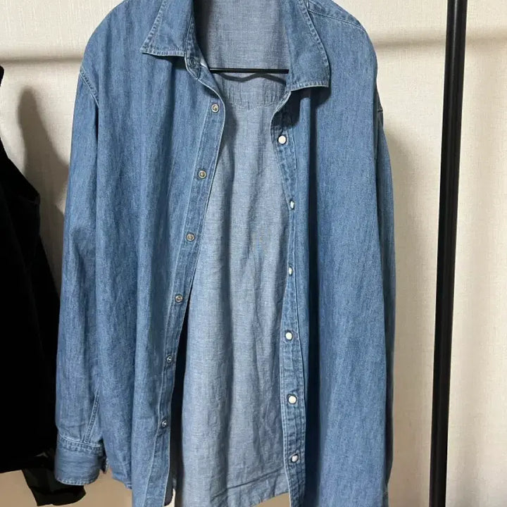[SOLD OUT] 오라리 셀비지 슈퍼 라이트 데님 셔츠 와시드 인디고 5사이즈