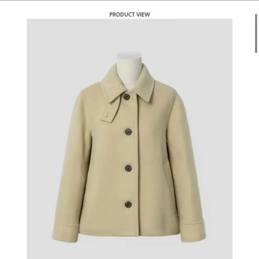 [BUNJANG] Beanpole Beige Wool Blend Handmade A-line Coat / 빈폴 베이지 울 블렌드 핸드메이드 A라인 코트
