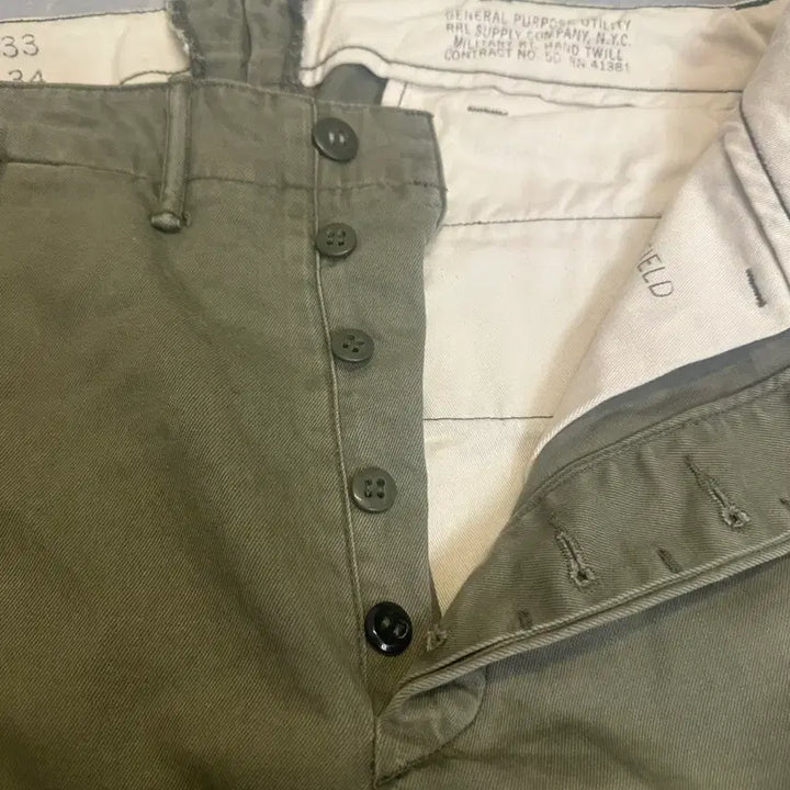 [SOLD OUT] Rrl 더블알엘 카키 팬츠 33