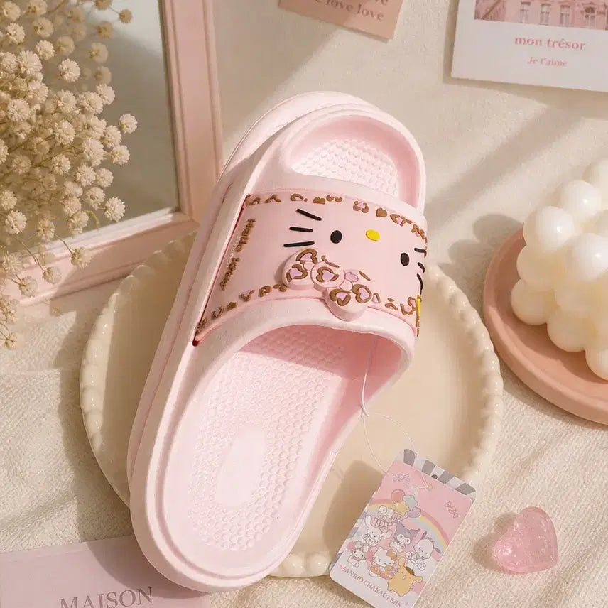 [BUNJANG] Hello Kitty Pink Slippers / 헬로키티 핑크 통굽 슬리퍼 /새상품 / 산리오 키티 슬리퍼