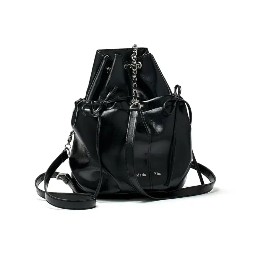 [BUNJANG] Matinkim Drawstring Ribbon Backpack / 마뗑킴_리본 백팩 DRAW STRING RIBBON BACK PACK