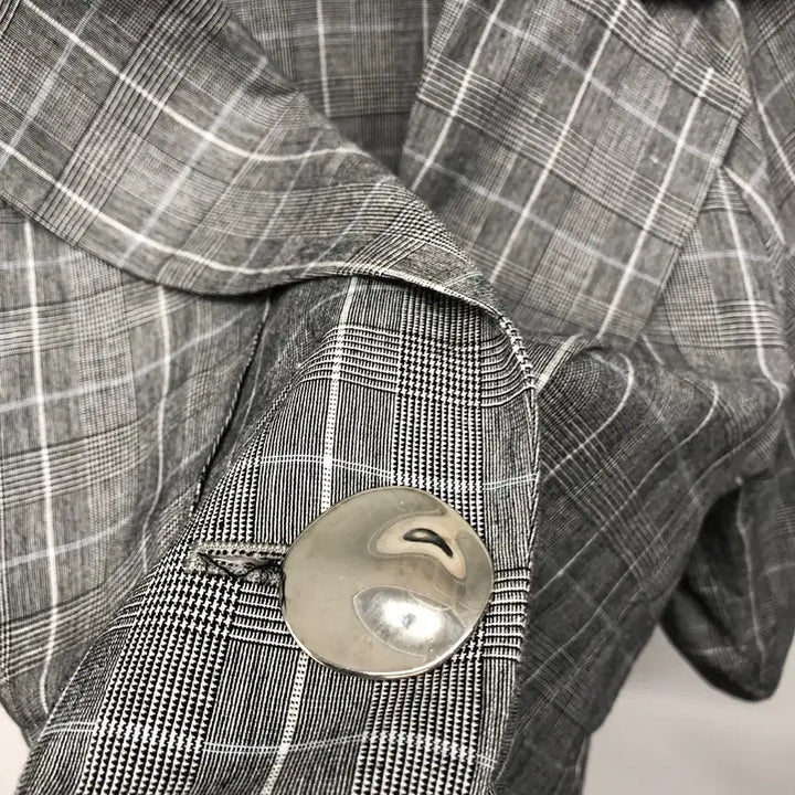 [BUNJANG] Balenciaga Linen 7-Sleeve Check Jacket / 발렌시아 린넨 7부소매 자켓 55