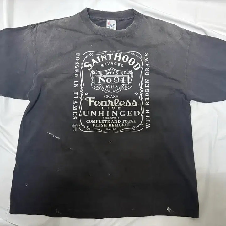[SOLD OUT] [L] 세인트미카엘x네이버후드 STHD 피어리스 티셔츠 블랙
