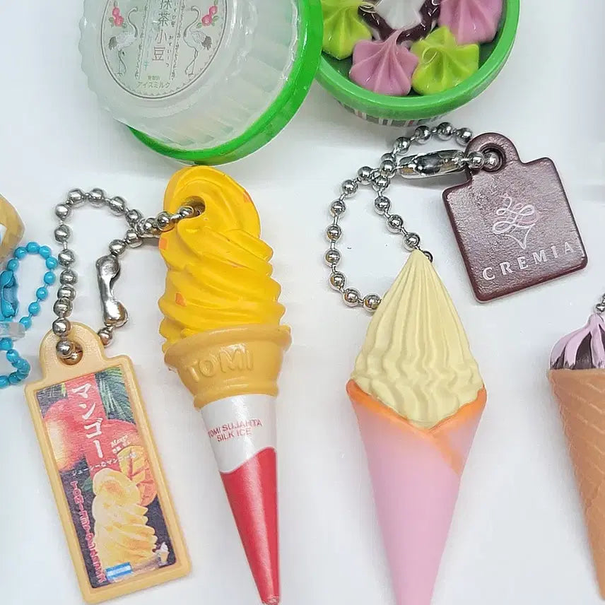 [BUNJANG] Japanese Ice Cream/Coffee Miniature Keyring Bundle Set / 일본 아이스크림/커피 가챠키링 6개 일괄 1.4