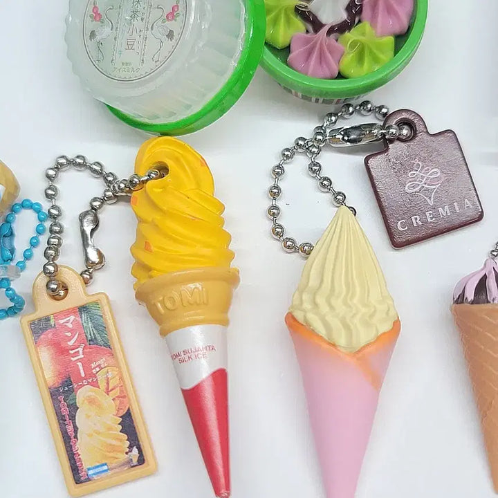 [BUNJANG] Japanese Ice Cream/Coffee Miniature Keyring Bundle Set / 일본 아이스크림/커피 가챠키링 6개 일괄 1.4