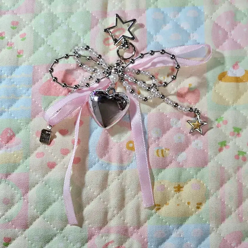 [BUNJANG] Heart Pearl Keyring Set / 진주 하트 키링 / 핸드폰 스트랩