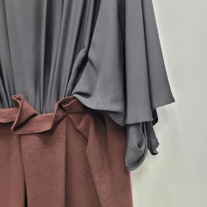 [SOLD OUT] LANVIN 한섬 랑방 실크 배색 울 캐시미어 원피스 / 여 82