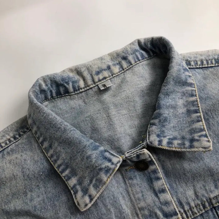 [BUNJANG] Denim Jacket Sunflower Embroidery / 데님 청자켓 해바라기 자수