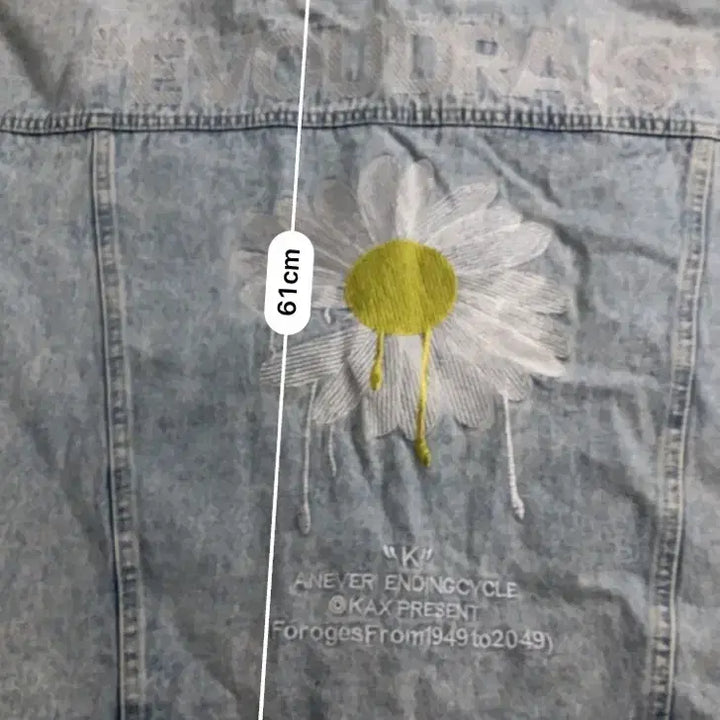 [BUNJANG] Denim Jacket Sunflower Embroidery / 데님 청자켓 해바라기 자수