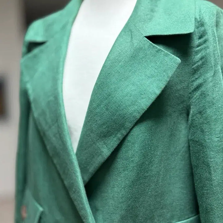 [BUNJANG] AtG Green 100% Linen Jacket / AtG 그린 100% 린멘 자켙