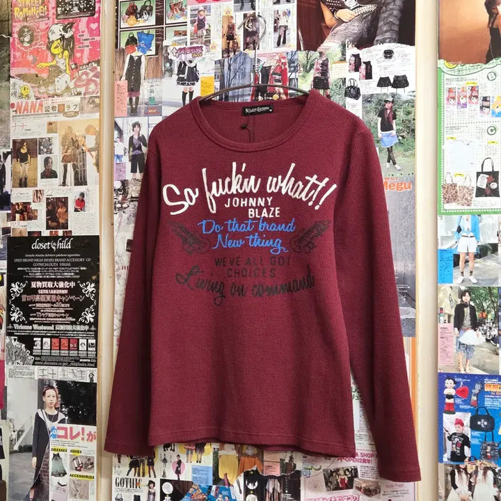 [SOLD OUT] JPN 펑크 와플 자수 롱슬리브