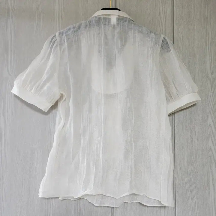[BUNJANG] See-through Puff Sleeve Ribbon Blouse / 시스루 퍼프 리본 블라우스