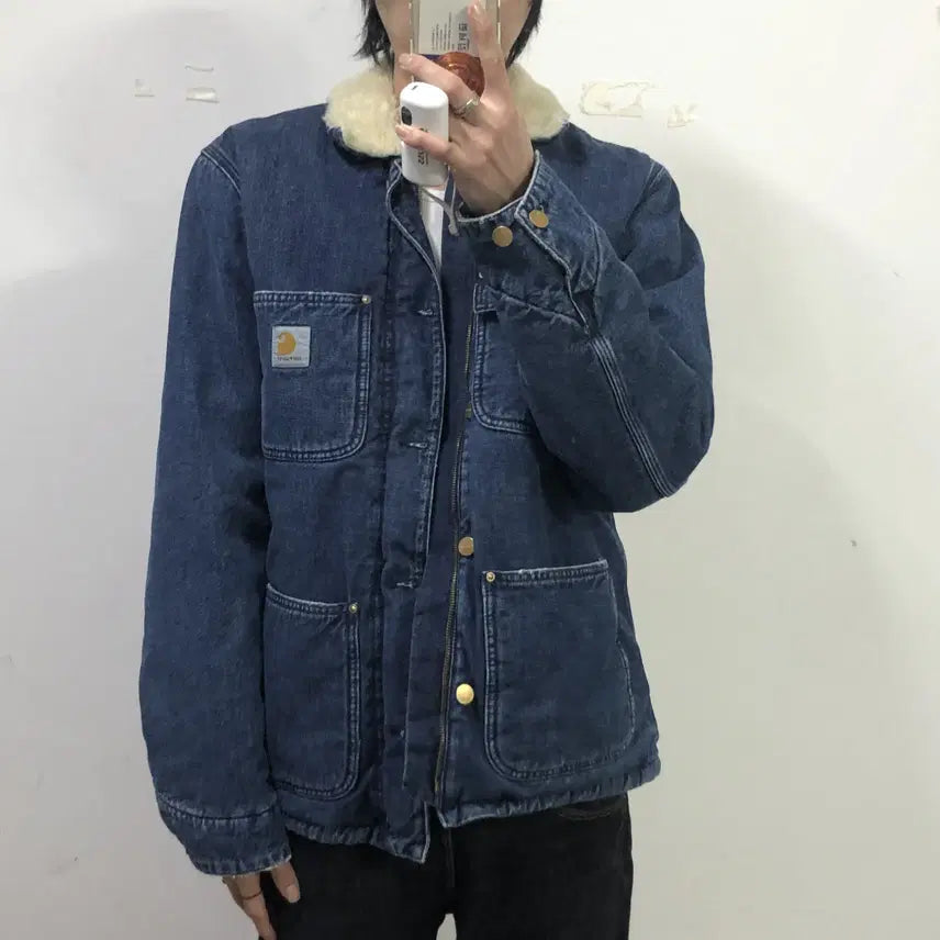 [BUNJANG] Carhartt Denim Sherpa Jacket / 칼하트 데님 쉐르파 자켓
