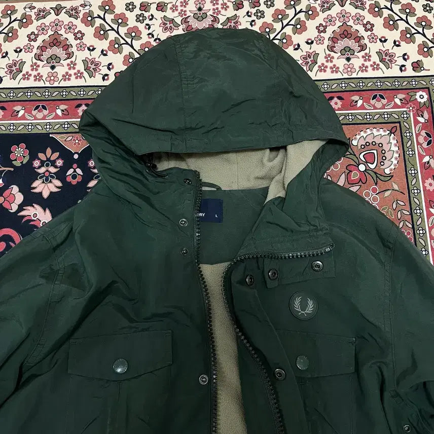 [BUNJANG] Fred Perry Fleece Lined Parka Jacket / 프레드페리 플리스안감 야상 파카 자켓 L/100