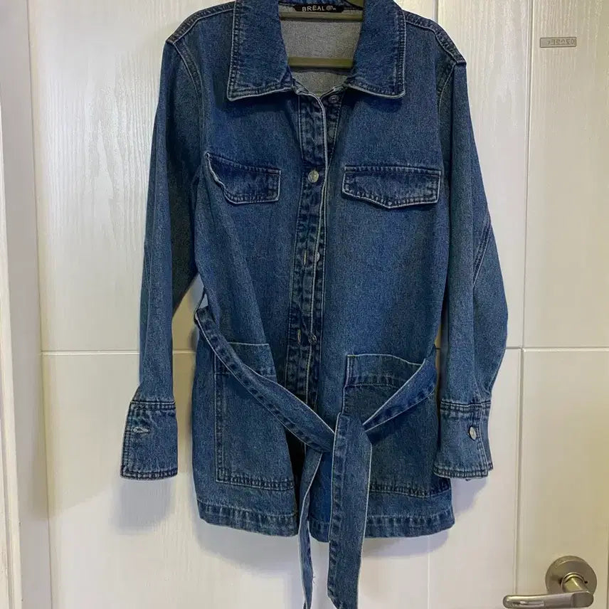 [BUNJANG] Tie-Waist Denim Jacket / 허리에끈묶는청자켓