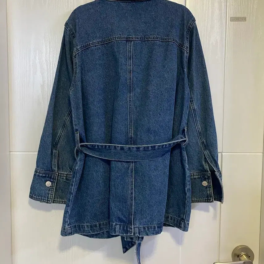 [BUNJANG] Tie-Waist Denim Jacket / 허리에끈묶는청자켓