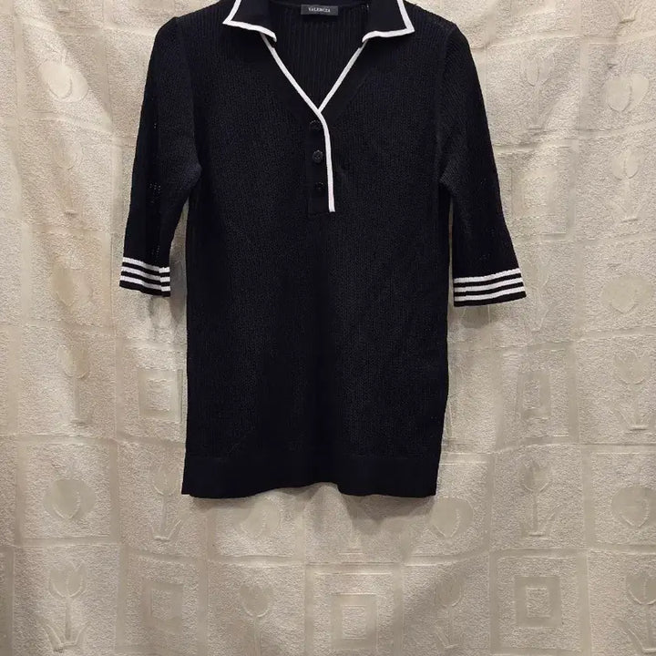 [BUNJANG] Valencia Knit Collar T-shirt / 새상품) 발렌시아 니트 카라티 반팔티 S(55)