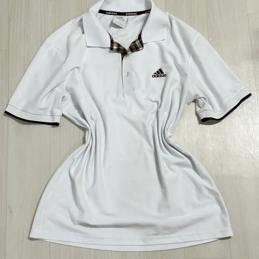 [BUNJANG] Adidas Brown Checkered Polo Shirt / 아디다스 브라운체크 피케 반팔티