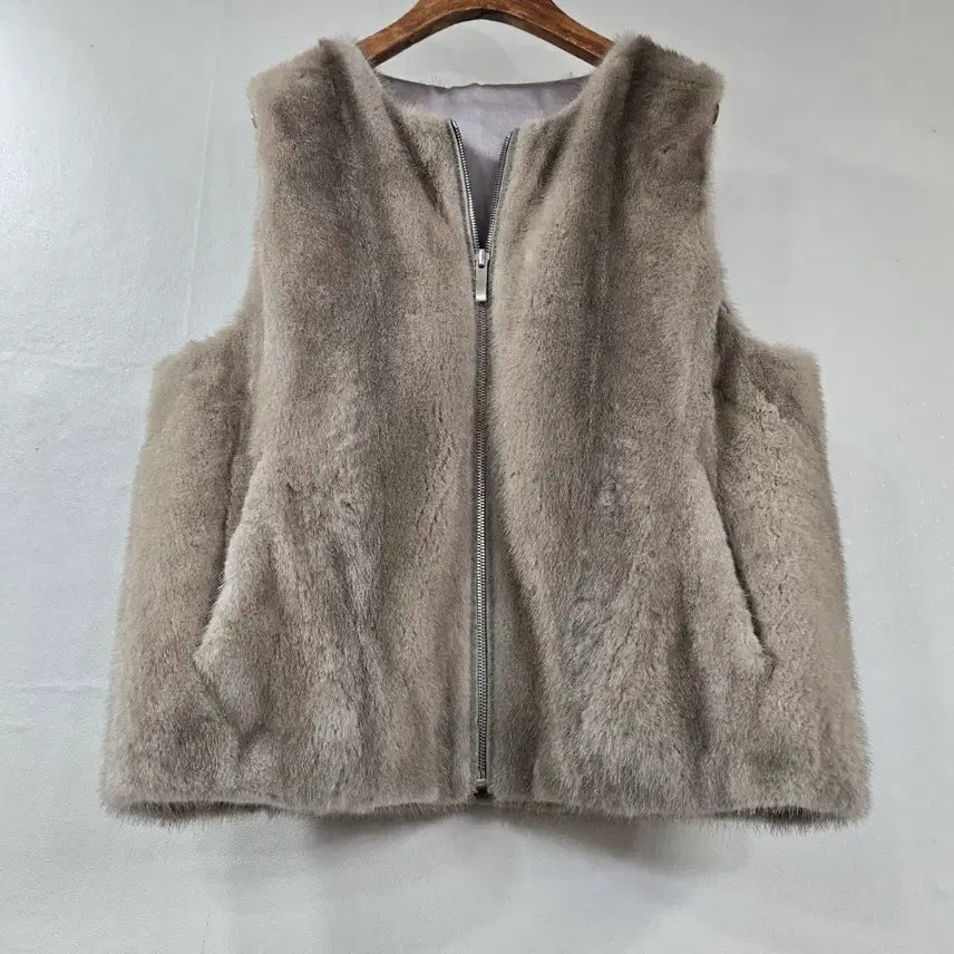 [BUNJANG] Euro Mofi Female Mink Leather Vest / 유로모피) 휘메일 밍크 양가죽 조끼