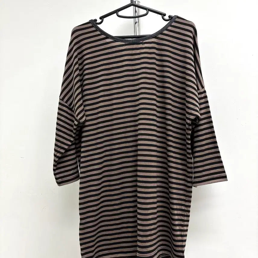 [BUNJANG] Anap Mimpi Stripe Brown T-Shirt / 일본빈티지 데드스탁 모리걸 모리룩 스트라이프 브라운 반팔 티셔츠