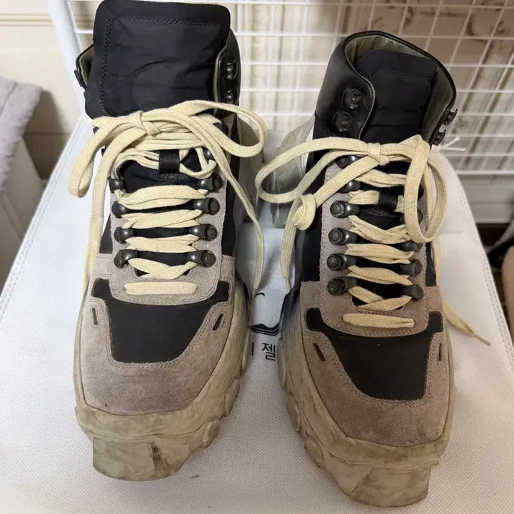 [BUNJANG] Rick Owens Larry Tractor Sole Sneakers (Spray Custom) / [41] 릭 오웬스 19F/W 래리 트랙터솔 스니커즈 (스프레이 커스텀