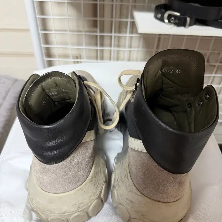 [BUNJANG] Rick Owens Larry Tractor Sole Sneakers (Spray Custom) / [41] 릭 오웬스 19F/W 래리 트랙터솔 스니커즈 (스프레이 커스텀