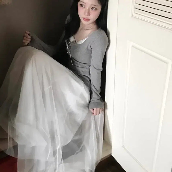[SOLD OUT] 클라우드이모션 보떼 리본 셔링 티 <새상품>