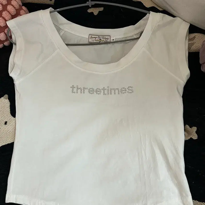 [BUNJANG] 3 Times Viju Logo Tee White M / 쓰리타임즈 비쥬 로고티 화이트 M