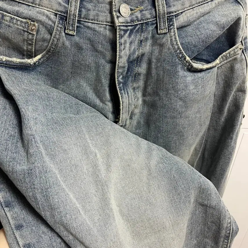 [SOLD OUT] 연청 데님 청바지 와이드 벌룬핏
