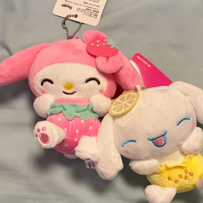 [BUNJANG] Sanrio My Melody Cinnamoroll Fruit Keyring Plush / 산리오 과일 마이멜로디 시나모롤 키링 인형 딸기 레몬 새상품