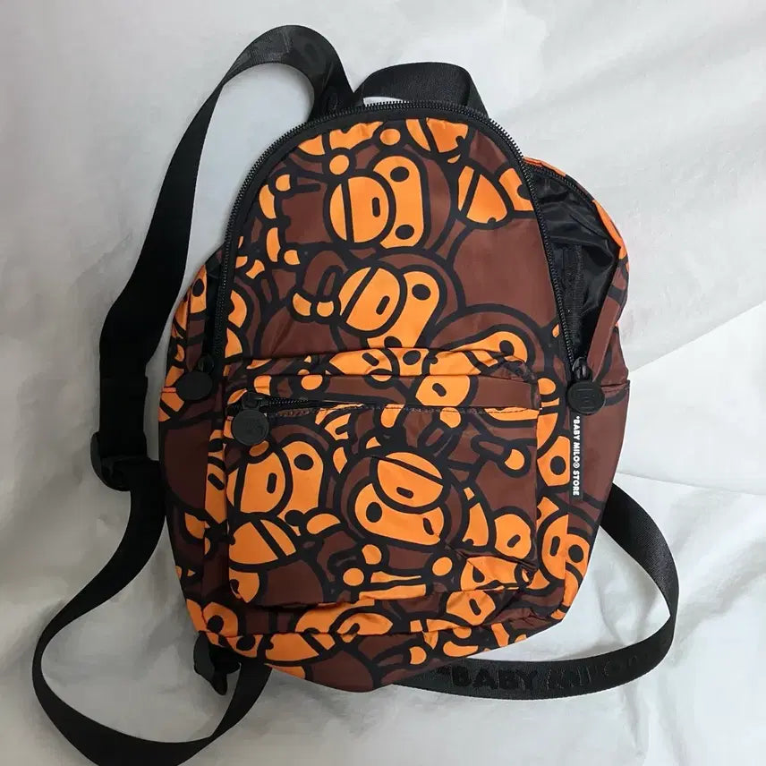 [BUNJANG] BAPE Baby Milo &amp; Friends Camo Small Mini Backpack Brown / 베이프 베이비 마일로 앤 프렌즈 카모 스몰 미니 백팩 브라운