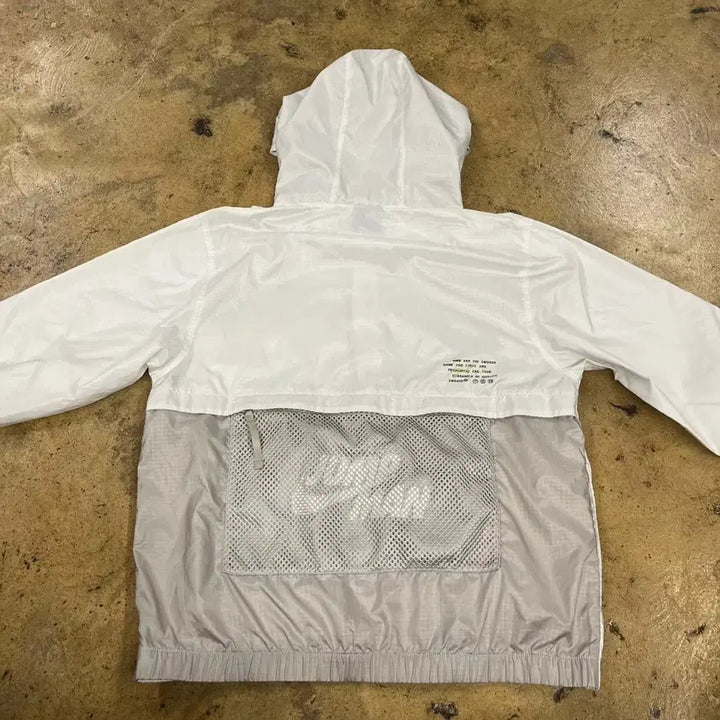 [BUNJANG] Jordan White Hooded Windbreaker Jacket / [정품/L] 조던 화이트 후드 바람막이 자켓