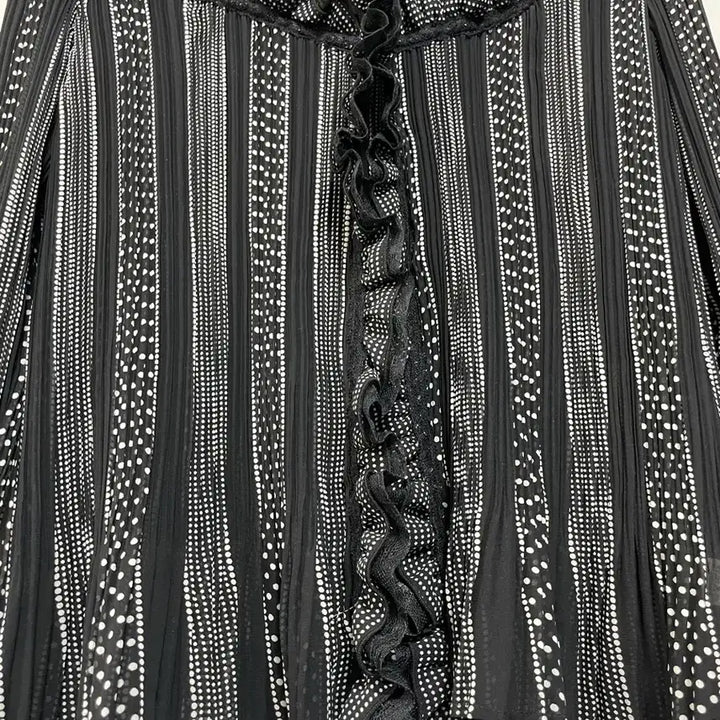 [BUNJANG] T-pleats Lace-Accent Pleated Jacket with Frills / 특가새)N6172 T-pleats 레이스배색 플리츠 자켓.프릴