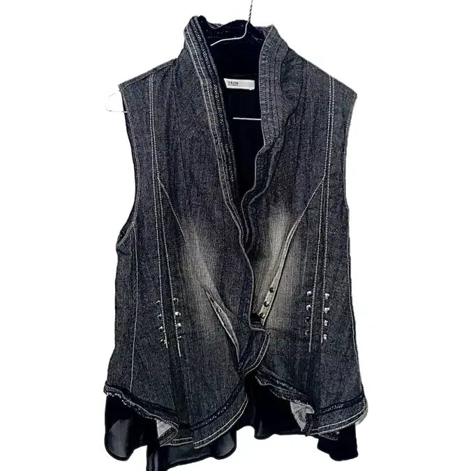 [BUNJANG] Vintage Denim Layered Vest / 데님 레이어드 조끼