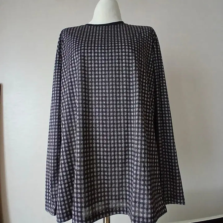 [BUNJANG] 26-4 Check Polyspan T-Shirt / 26-4 체크 폴리스판 티셔츠95
