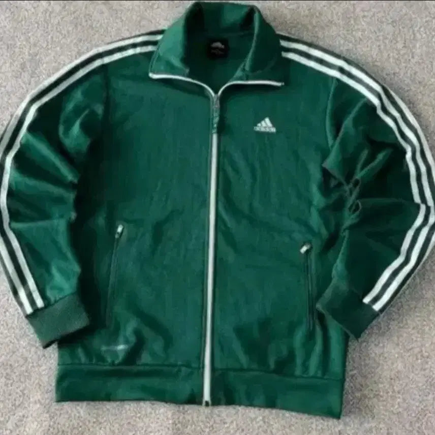 [BUNJANG] Adidas Green Track Top Jacket / 아디다스 그린 초흰 초록 트랙탑 져지집업 100/L